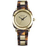 Full Size Tortoise Shell Square Circle Watch